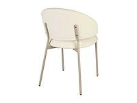 Set van 4 getextureerde stoffen en beige metalen stoelen - crèmekleurig - afbeelding 7 van  7