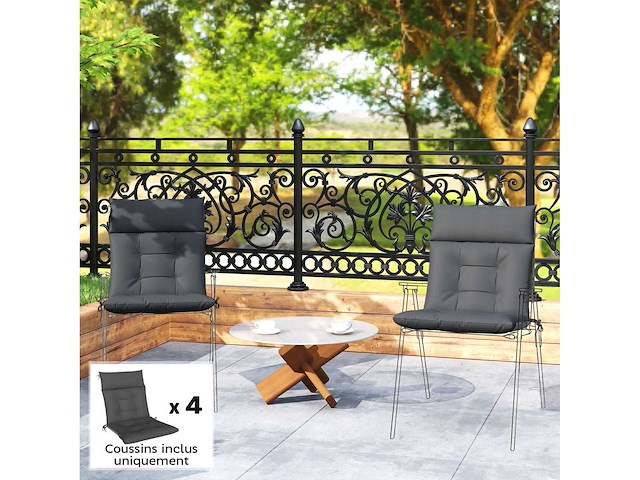 Set van 4 kussens voor terrasstoelen, waterbestendig - afbeelding 2 van  4