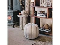 Set van 4 lotus pouf - licht beige krulwol ca1 45 cm x 45 cm - afbeelding 2 van  4