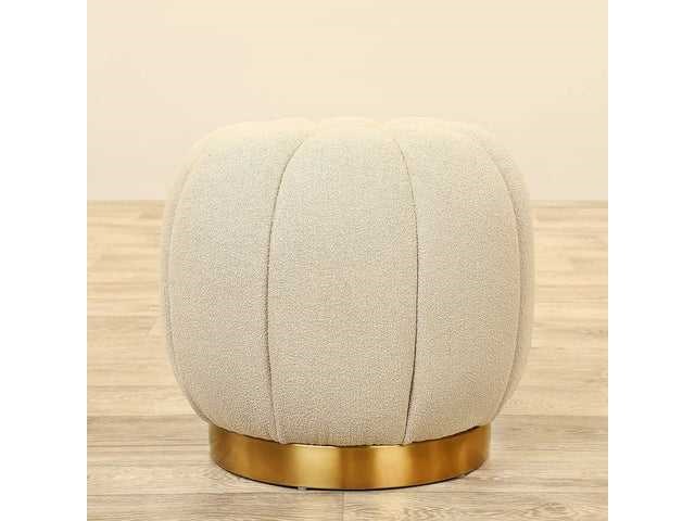 Set van 4 lotus pouf - licht beige krulwol ca1 45 cm x 45 cm - afbeelding 4 van  4