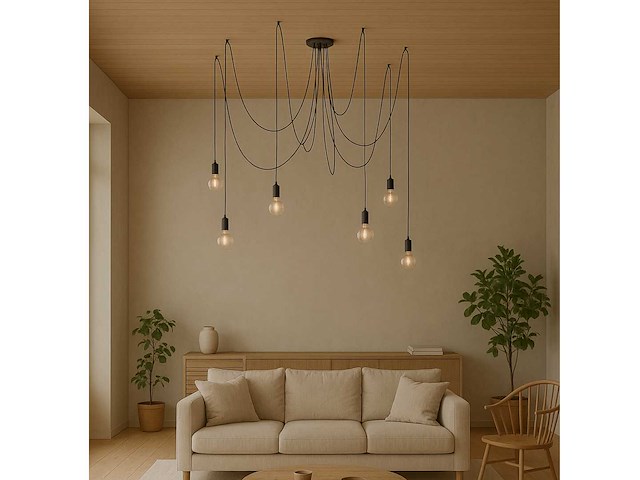 Set van 4 mama plafondlampen 6 zwarte lampen - afbeelding 2 van  4