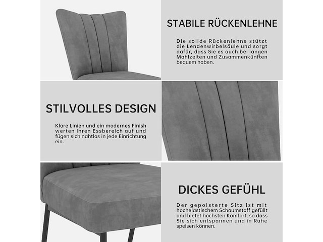 Set van 4 moderne eetkamerstoelen - gruw - afbeelding 2 van  4