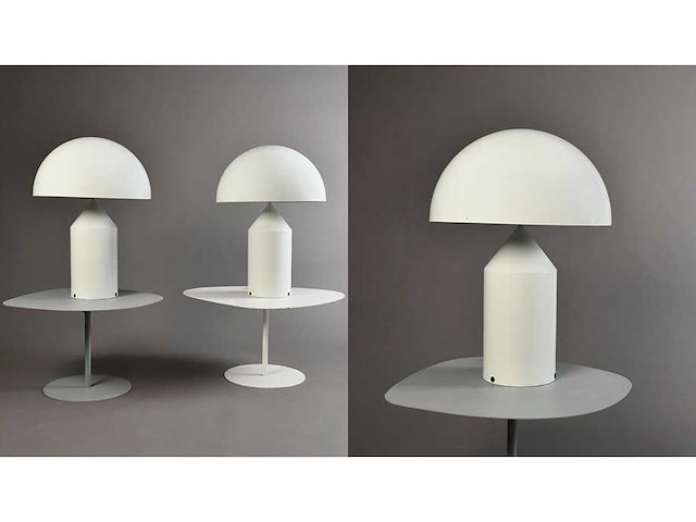 Set van 4 nachtlampen / tafels wit mat 35 x 50 cm - afbeelding 4 van  5