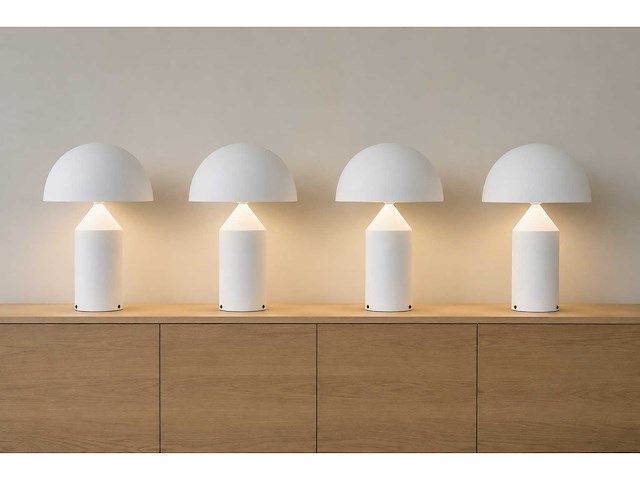 Set van 4 nachtlampen / tafels wit mat 35 x 50 cm - afbeelding 1 van  5