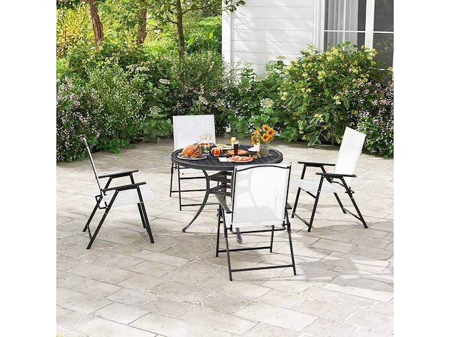 Set van 4 opvouwbare tuinstoelen, tuinstoelen - afbeelding 1 van  8