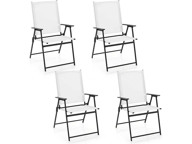 Set van 4 opvouwbare tuinstoelen, tuinstoelen - afbeelding 2 van  8