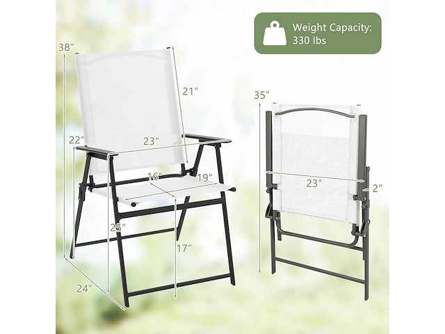 Set van 4 opvouwbare tuinstoelen, tuinstoelen - afbeelding 3 van  8