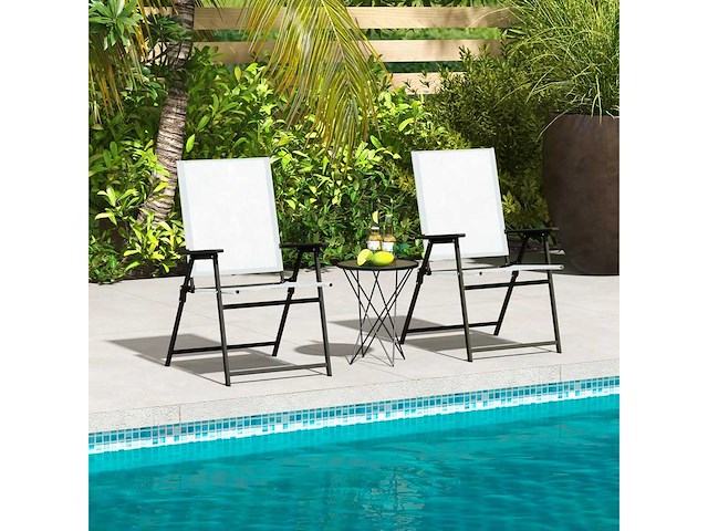 Set van 4 opvouwbare tuinstoelen, tuinstoelen - afbeelding 7 van  8