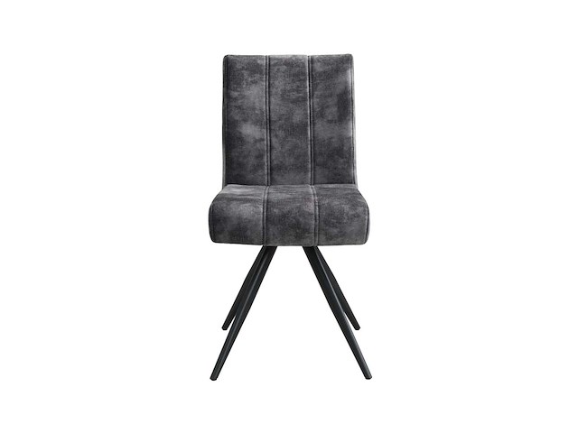 Set van 4 porto draaibare eetkamerstoelen, houtskoolfluweel bekleding - afbeelding 3 van  7