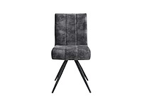 Set van 4 porto draaibare eetkamerstoelen, houtskoolfluweel bekleding - afbeelding 3 van  7