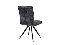 Set van 4 porto draaibare eetkamerstoelen, houtskoolfluweel bekleding - afbeelding 6 van  7