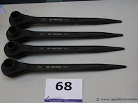 Set van 4 ringsleutels - king tony - 19, 22, 24 mm - afbeelding 1 van  2