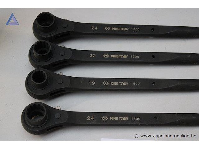 Set van 4 ringsleutels - king tony - 19, 22, 24 mm - afbeelding 2 van  2