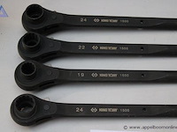 Set van 4 ringsleutels - king tony - 19, 22, 24 mm - afbeelding 2 van  2