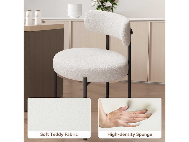 Set van 4 ronde eetkamerstoelen - afbeelding 4 van  7