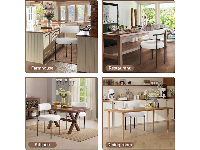 Set van 4 ronde eetkamerstoelen - afbeelding 5 van  7