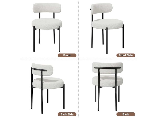 Set van 4 ronde eetkamerstoelen - afbeelding 6 van  7
