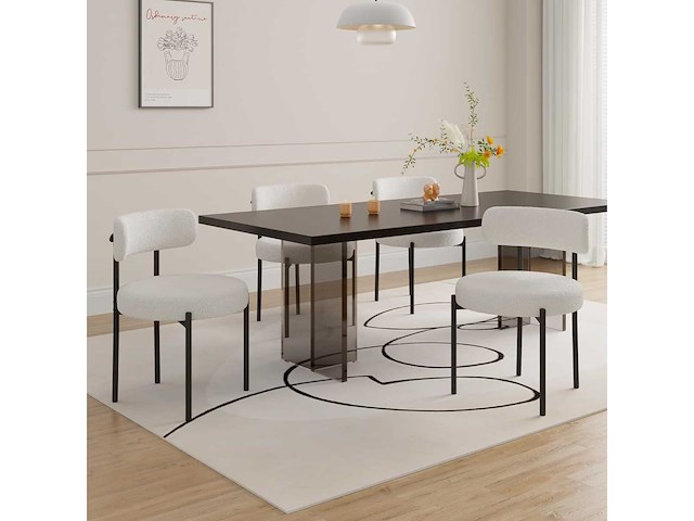 Set van 4 ronde eetkamerstoelen - afbeelding 7 van  7