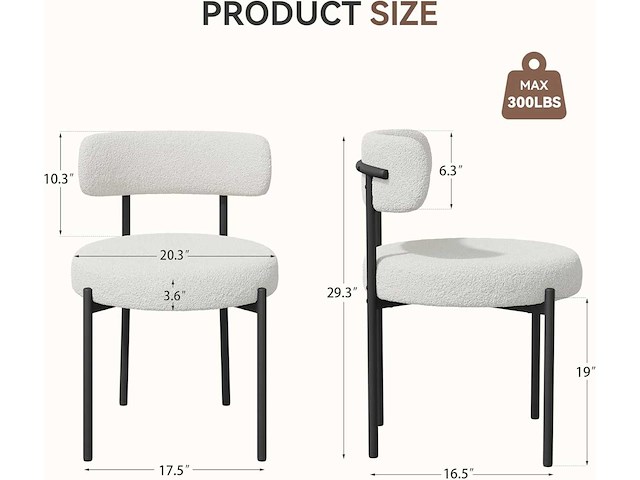 Set van 4 ronde eetkamerstoelen - afbeelding 2 van  7