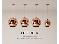 Set van 4 schaduwen hanglampen 20 cm koper (3 eenheden) + 18 cm (1 eenheid) - afbeelding 1 van  4