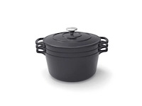 Set van 4 stapelbare gietijzeren ovenschaaltjes - zwart - brandt - afbeelding 2 van  7