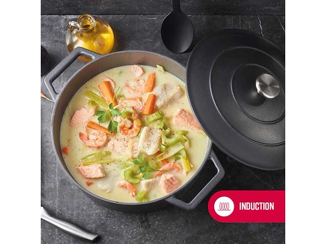 Set van 4 stapelbare gietijzeren ovenschaaltjes - zwart - brandt - afbeelding 3 van  7