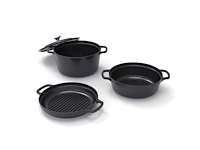 Set van 4 stapelbare gietijzeren ovenschaaltjes - zwart - brandt - afbeelding 4 van  7