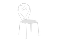 Set van 4 stapelbare smeedijzeren metalen tuinstoelen - wit - afbeelding 1 van  1