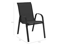 Set van 4 stapelbare tuinstoelen in zwart metaal en textielen - afbeelding 4 van  4
