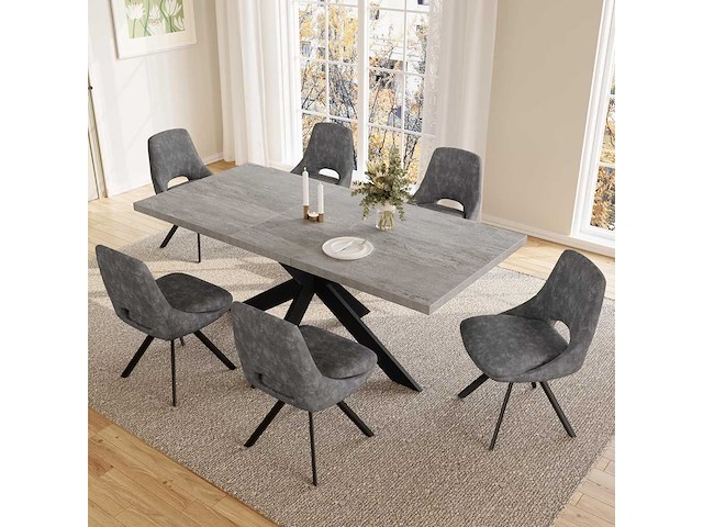 Set van 4 stoelen - (mix - 2 donkergrijs - 2 grijs) - afbeelding 1 van  5