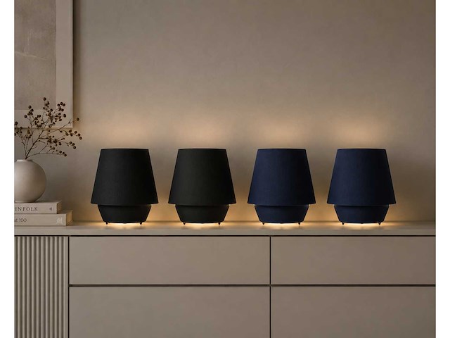 Set van 4 tafel- of nachtlampjes met nul (2 blauwe en 2 zwarte) - afbeelding 1 van  4
