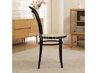 Set van 4 thonet-stoelen zwart hout - natuurlijke rotan zitting - afbeelding 7 van  7