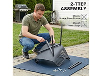 Set van 4 uv-bestendige plastic tuinstoelen met armleuning en rugleuning 56 x 51 x 84 cm donkergrijs - afbeelding 4 van  5