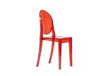 Set van 4 victoria ghost chairs - transparant rood (kartell-inspiratie) - afbeelding 2 van  4