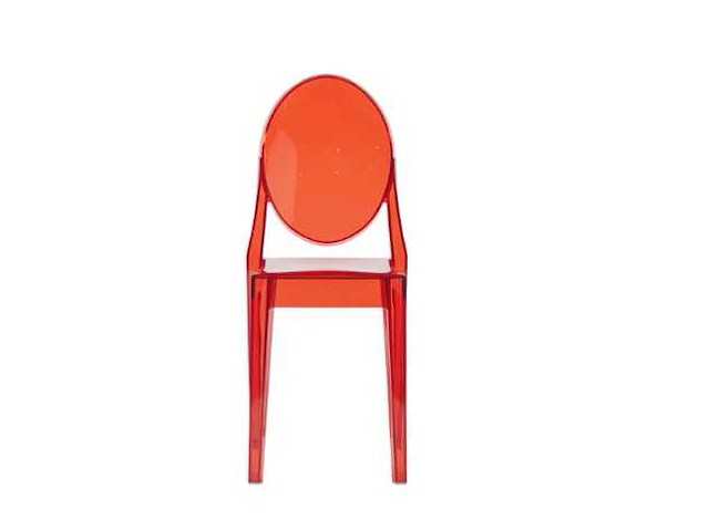 Set van 4 victoria ghost chairs - transparant rood (kartell-inspiratie) - afbeelding 3 van  4