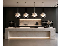 Set van 4 witte globulo-lampen - zilveren cirkel - afbeelding 2 van  2