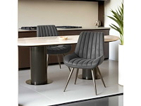 Set van 4 zware eetkamerstoelen - donkergrijs - afbeelding 1 van  6