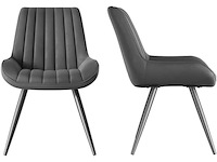 Set van 4 zware eetkamerstoelen - donkergrijs - afbeelding 2 van  6