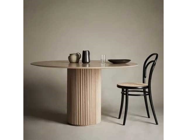 Set van 4 zwarte houten smedstoelen - natuurlijke rotan zitting (90 x 50 x 45 cm) - afbeelding 5 van  6