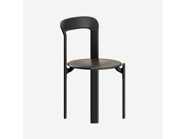 Set van 4 zwarte ordiniastoelen 85 x 50 x 45 cm - afbeelding 4 van  6