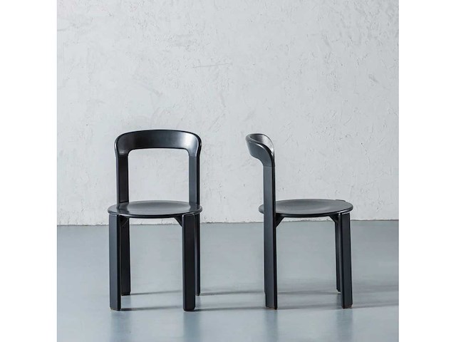 Set van 4 zwarte ordiniastoelen 85 x 50 x 45 cm - afbeelding 5 van  6