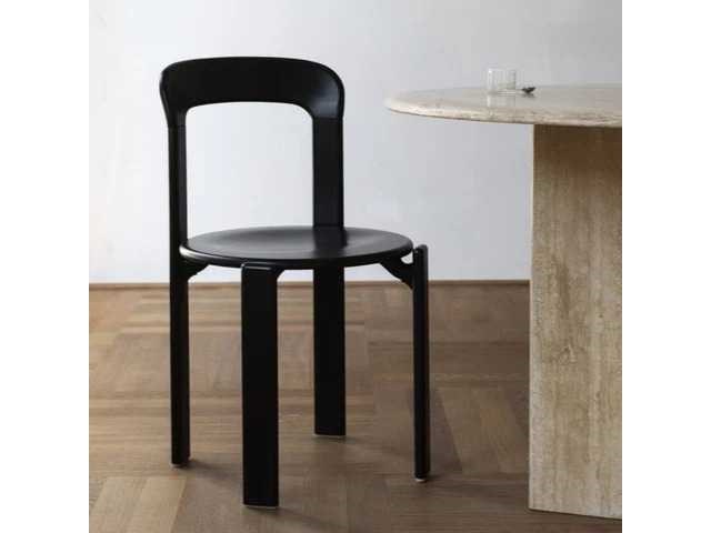Set van 4 zwarte ordiniastoelen 85 x 50 x 45 cm - afbeelding 2 van  5