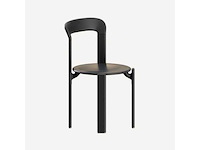 Set van 4 zwarte ordiniastoelen 85 x 50 x 45 cm - afbeelding 4 van  5