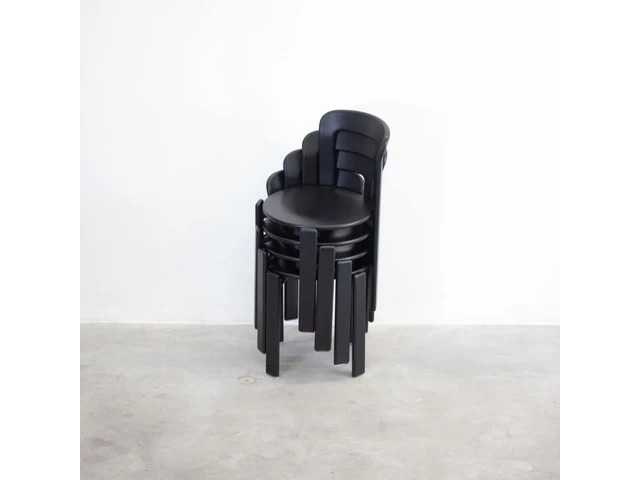 Set van 4 zwarte ordiniastoelen 85 x 50 x 45 cm - afbeelding 5 van  5