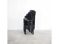 Set van 4 zwarte ordiniastoelen 85 x 50 x 45 cm - afbeelding 5 van  5