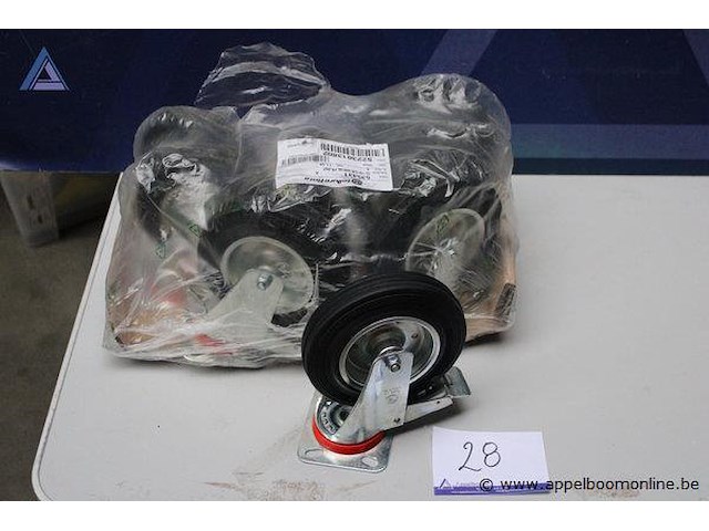 Set van 4 zwenkwielen - met rem - afbeelding 1 van  2