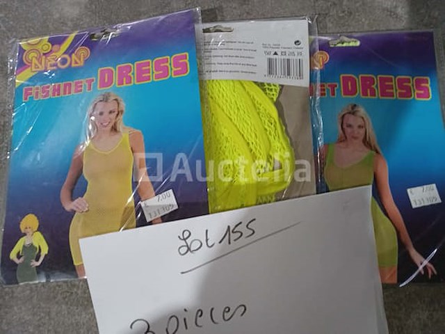 Set van 43 pakketten fluorescerende hoofdbanden en armbanden in verschillende kleuren set van 3 neonjurken - nieuw pak van 11 paar kniehoge sokken - nieuwe verschillende kleuren pak van 5 pakken opblaasbare decoratieve items - nieuw - afbeelding 3 van  5