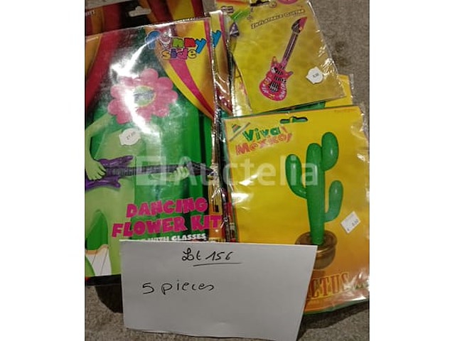 Set van 43 pakketten fluorescerende hoofdbanden en armbanden in verschillende kleuren set van 3 neonjurken - nieuw pak van 11 paar kniehoge sokken - nieuwe verschillende kleuren pak van 5 pakken opblaasbare decoratieve items - nieuw - afbeelding 5 van  5