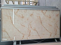 Set van 5 decoratieve panelen zalmmarmer-effect bouwmateriaal