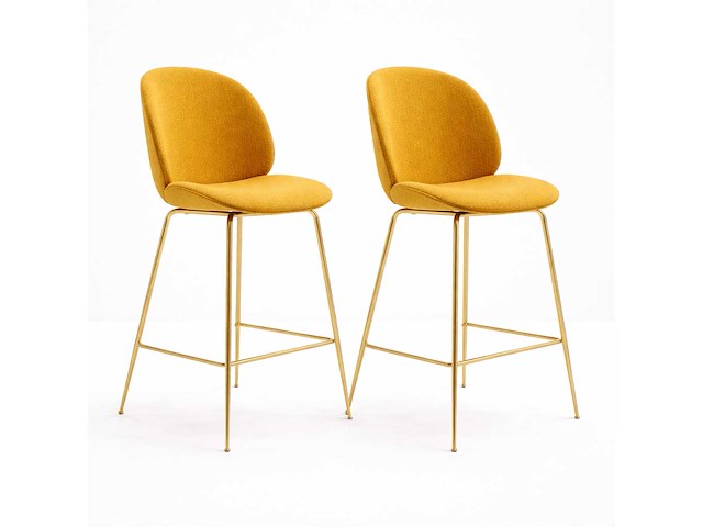 Set van 5 gouden bella-krukjes 75 cm - gele stof - afbeelding 1 van  2